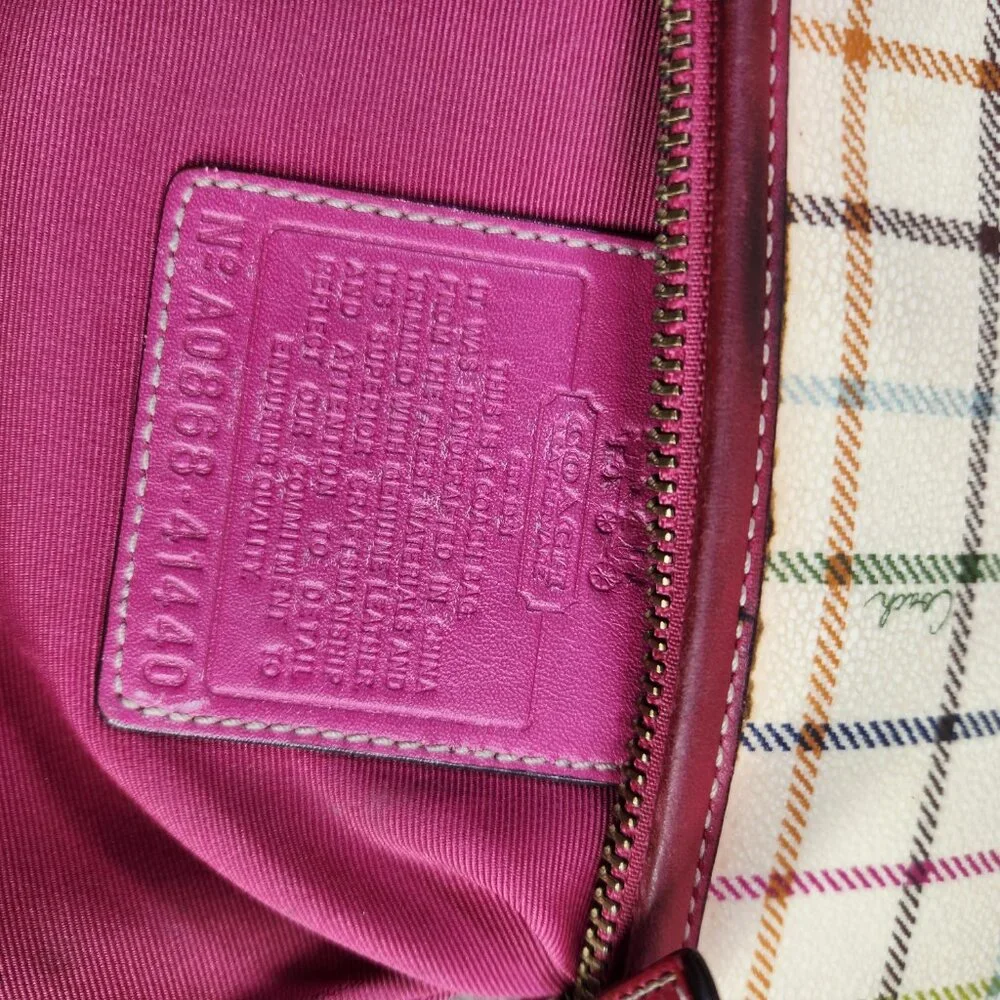 Euc Coach Multi-Color Heritage Tattersall Crossbody Bag Purse